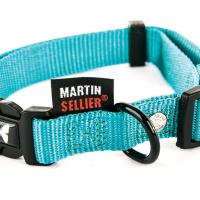 Collier nylon chiot turquoise